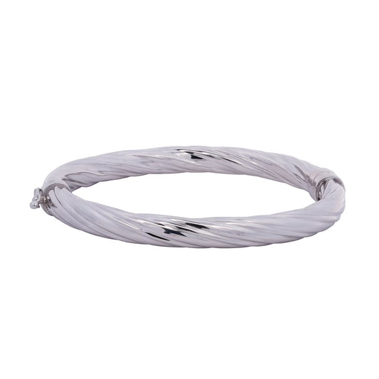 Twisted Bangle Bracelet in Sterling Silver