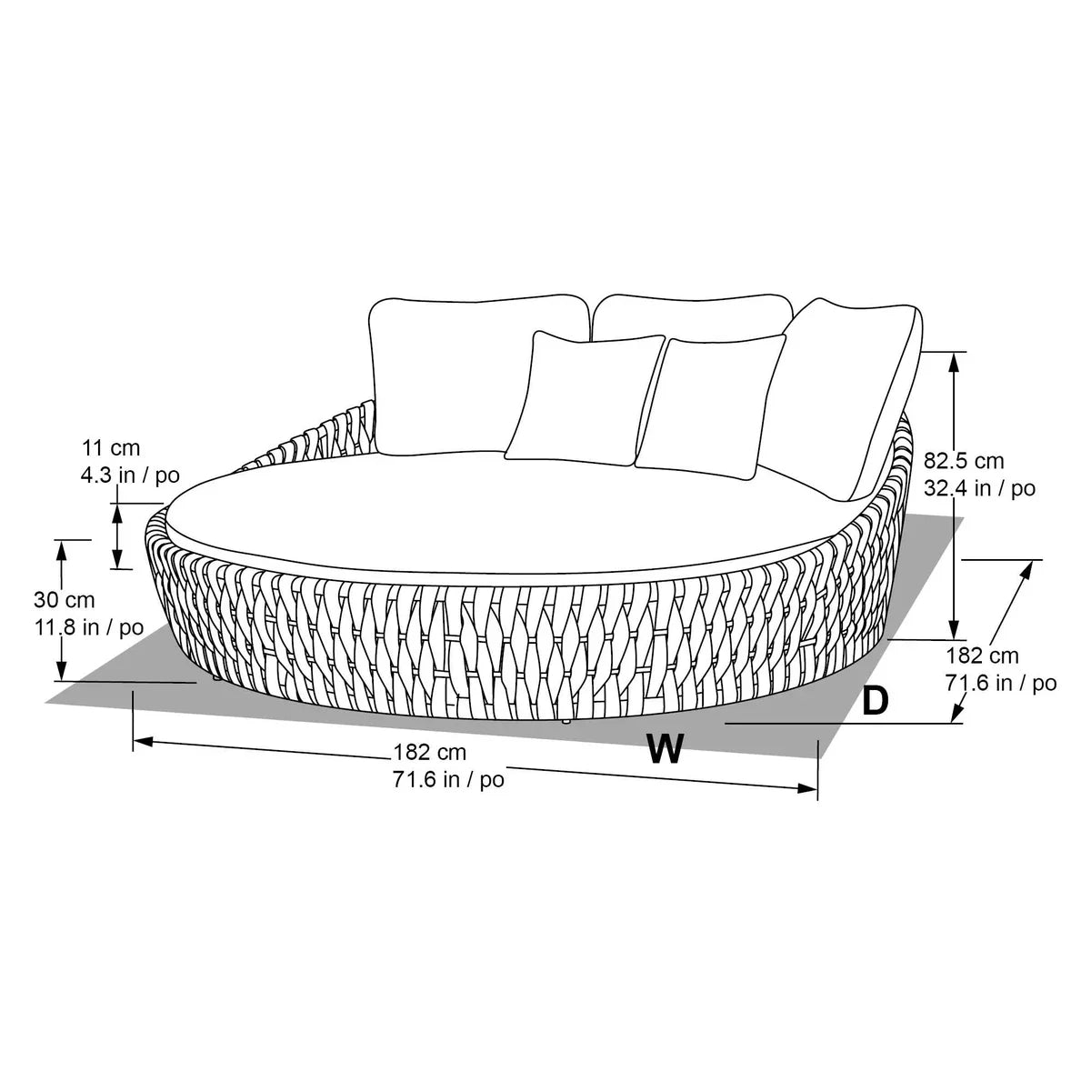 OVE Decors Costa Del Sol Round Daybed