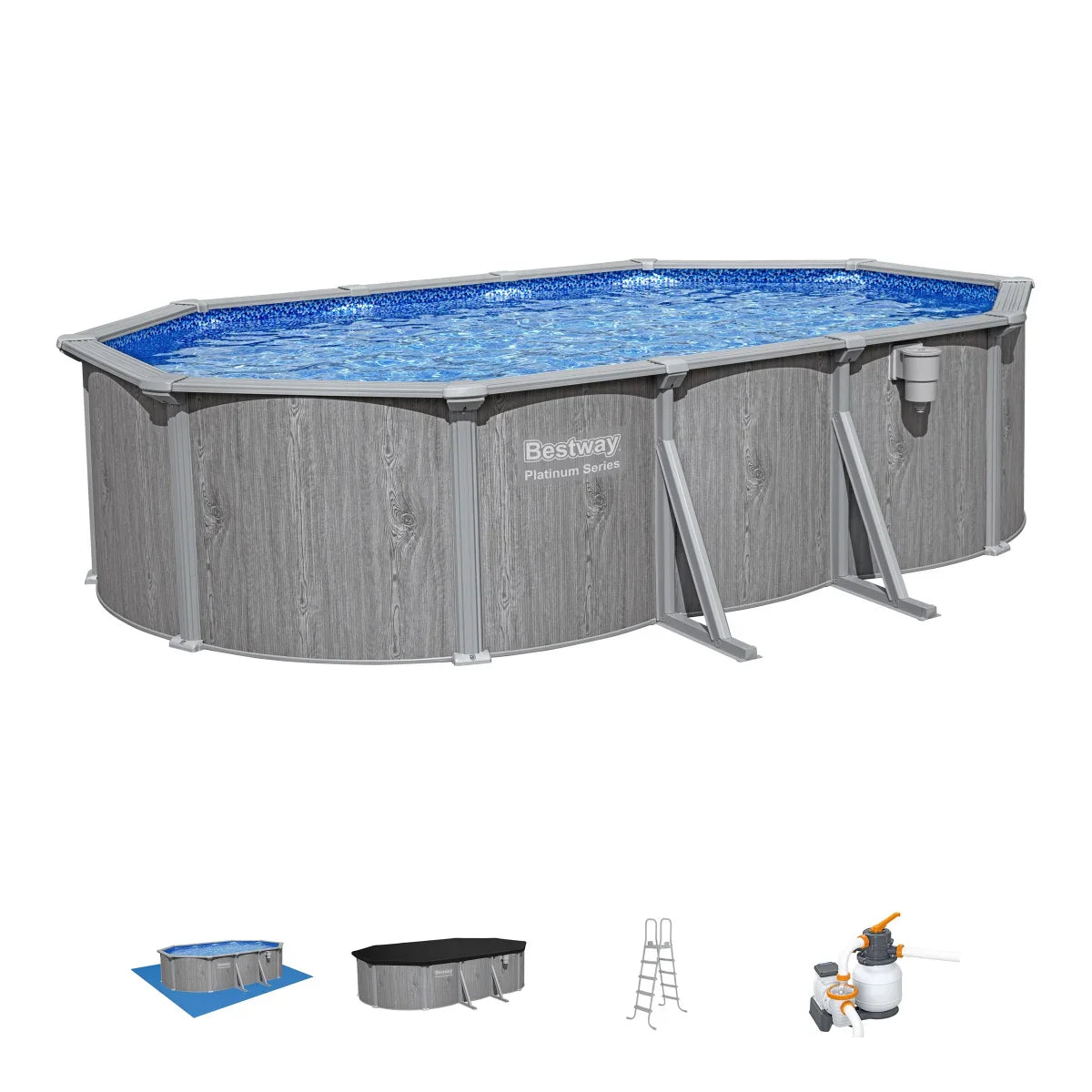 Above Ground Oval Shaped Pool Set