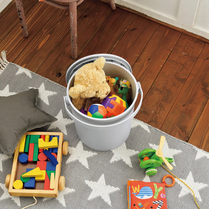 4-Gallon Decorative Storage Bucket with Lid & Handle, 4-pack