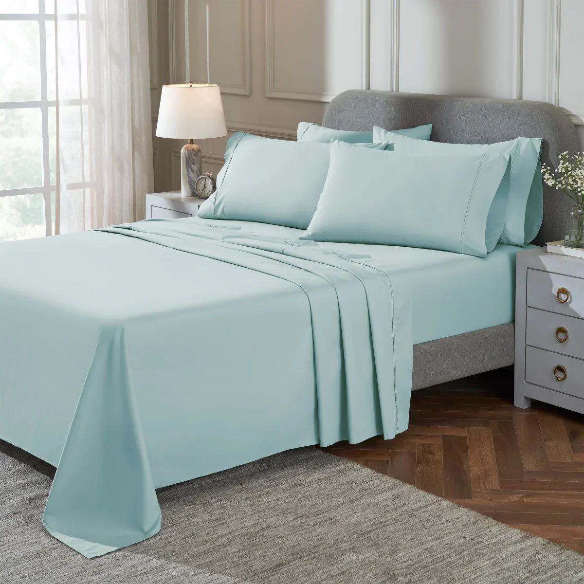 Therapedic 300 Thread Count 6-piece Peached Percale Sheet Set