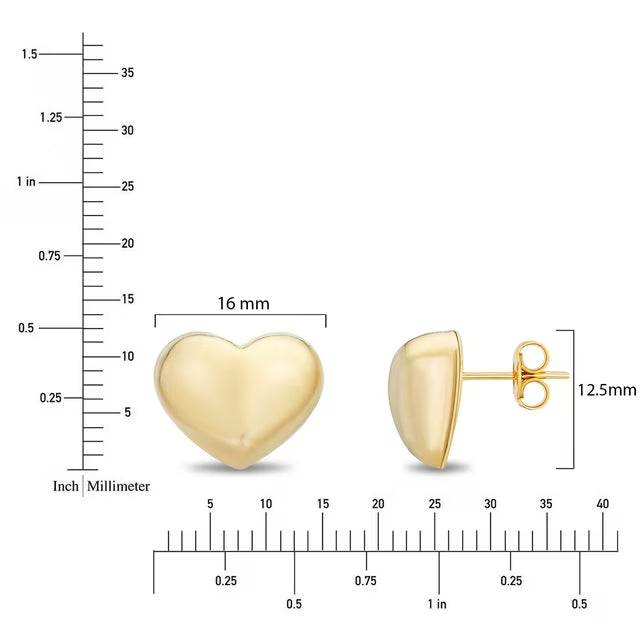 Neuhardt Bold Heart Earrings in 18K Gold Vermeil