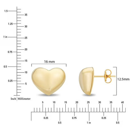 Neuhardt Bold Heart Earrings in 18K Gold Vermeil