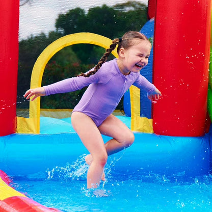 Inflatable Double Slide Water Fun Park with Bouncy Castle