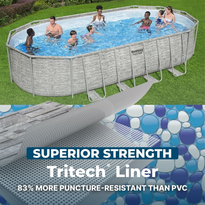 Bestway Power Steel 22’L x 12’W x 52’’H Above Ground Pool Set