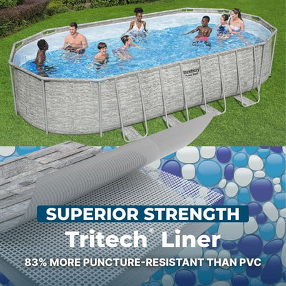 Bestway Power Steel 22’L x 12’W x 52’’H Above Ground Pool Set