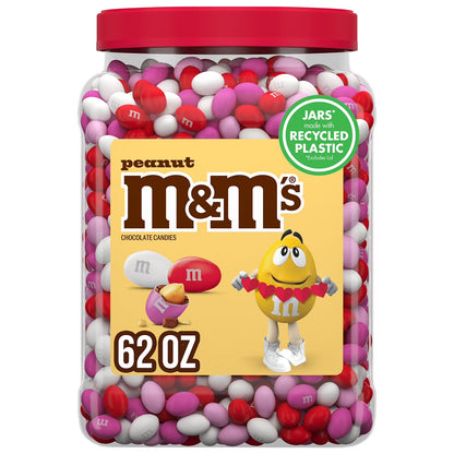 M&M'S Peanut Milk Chocolate Valentine's Day Candy, 62 oz.