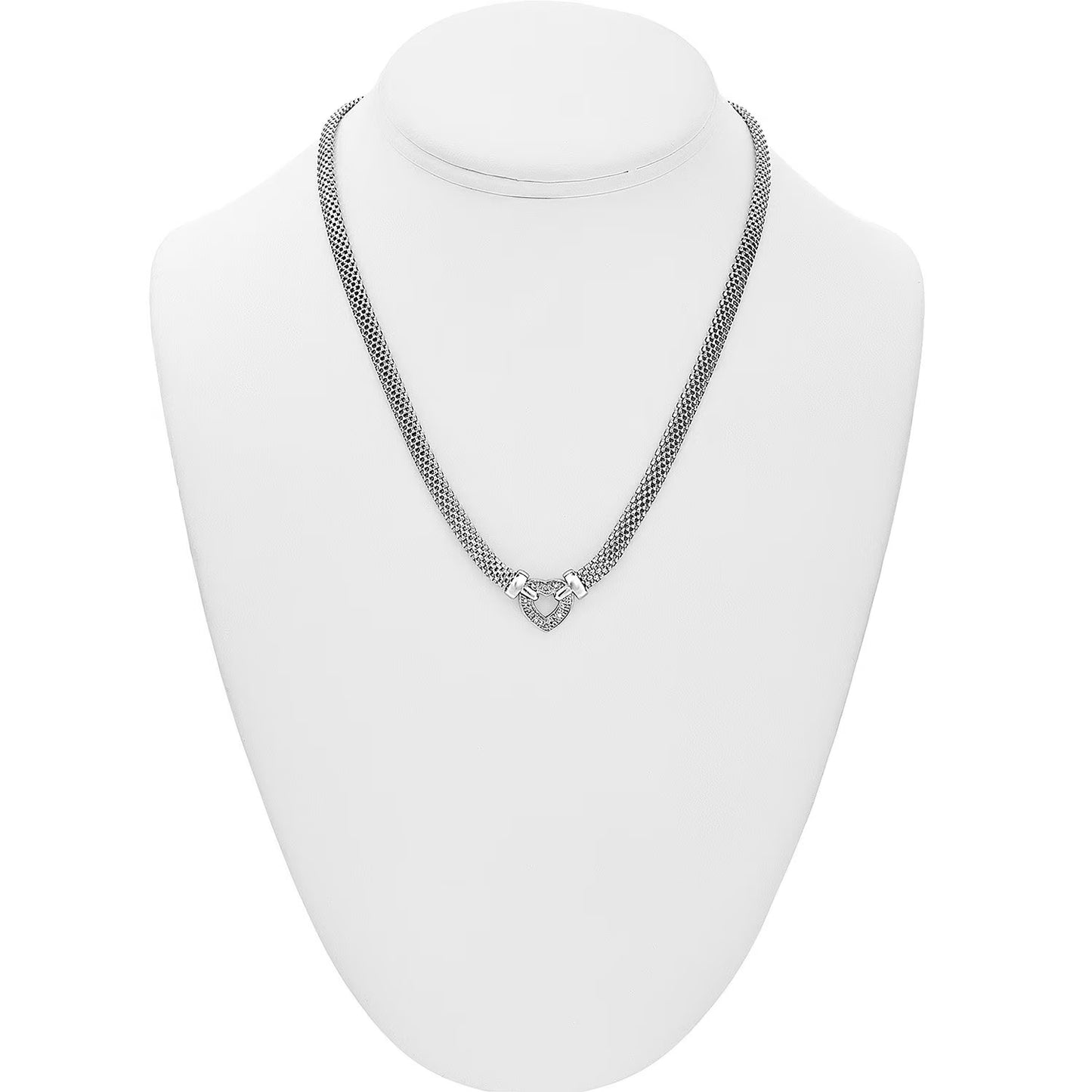 0.12 CT. T.W. Diamond Heart Necklace in Italian Sterling Silver