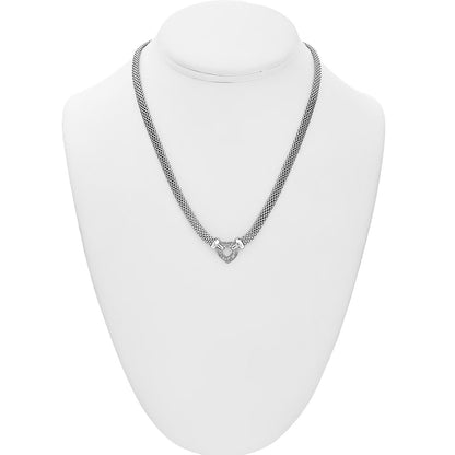 0.12 CT. T.W. Diamond Heart Necklace in Italian Sterling Silver