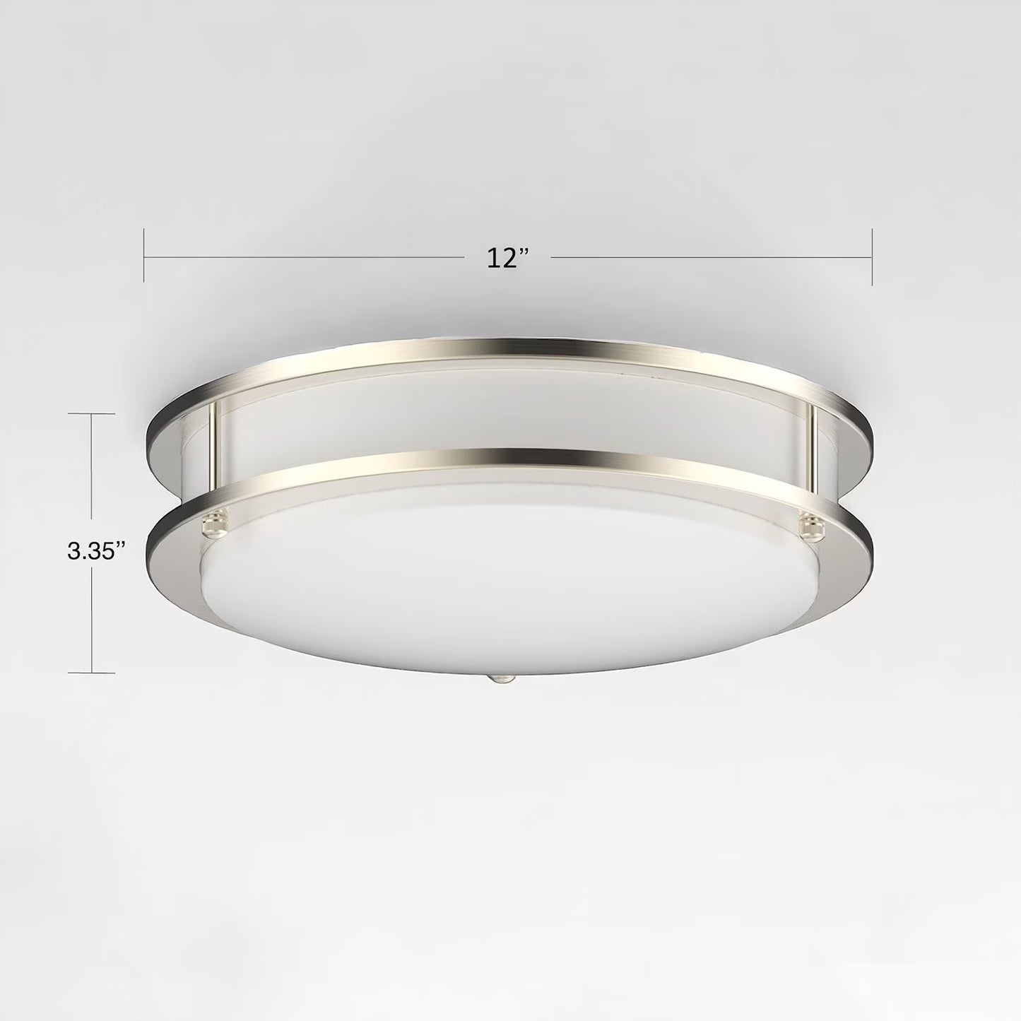 Ceiling Light Double Ring Flush Mount 12" 5CCT 2-Pack