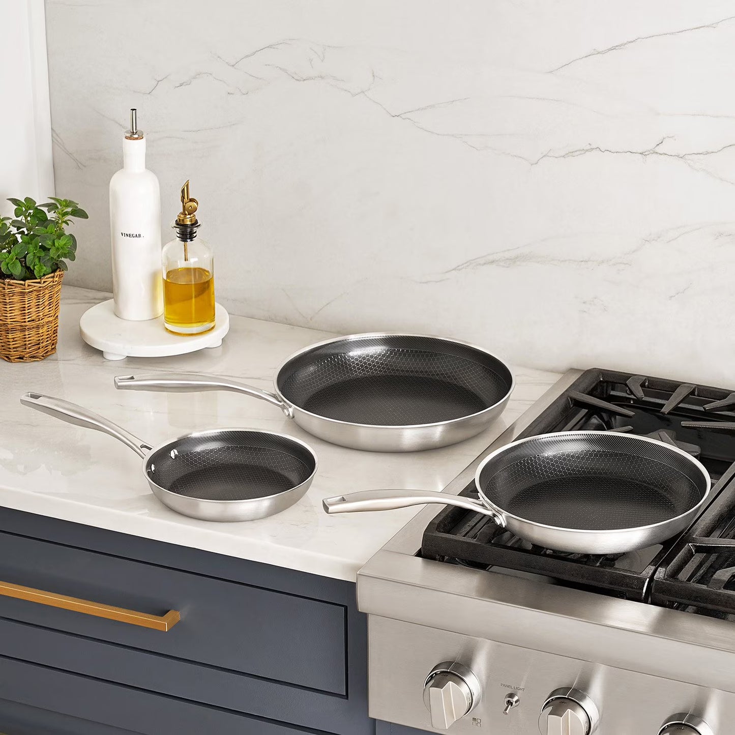 3-Piece Hybrid Fry Pan Set