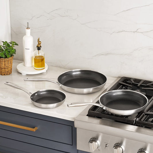 3-Piece Hybrid Fry Pan Set