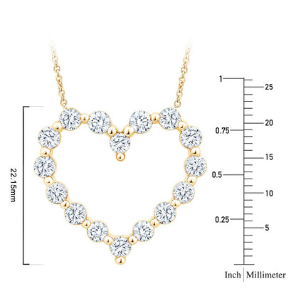 Lab Created Diamond Heart Pendant Necklace