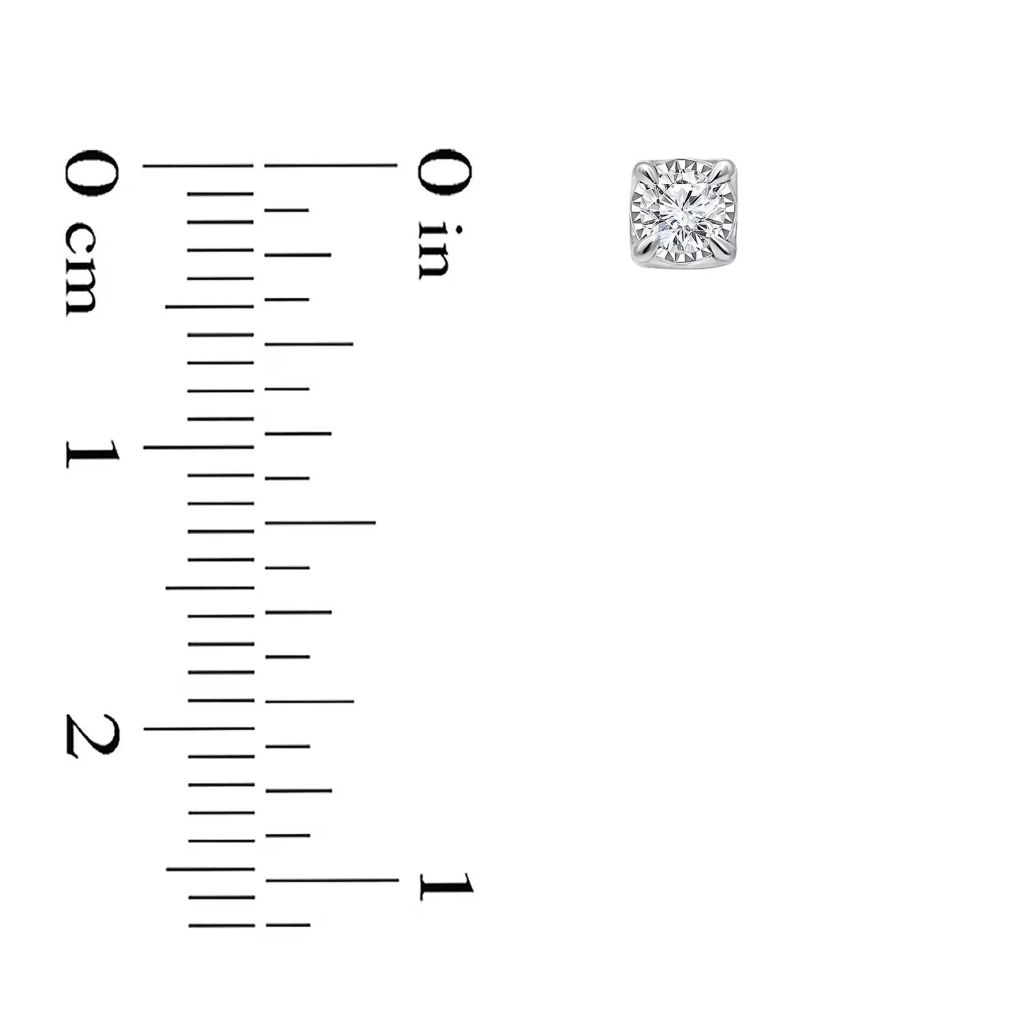 Round Diamond Earrings in 14K Gold, 0.08C.T.T.W.