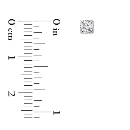 Round Diamond Earrings in 14K Gold, 0.08C.T.T.W.