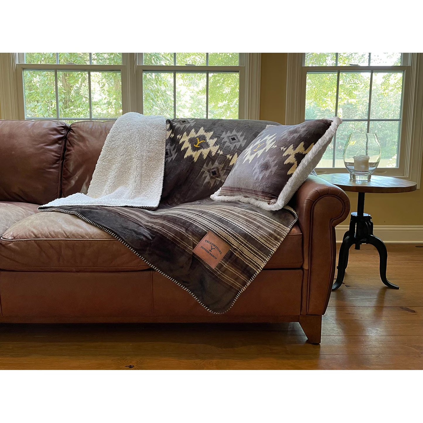 Yellowstone Silk Touch Sherpa Reverse Throw, 60" x 70"