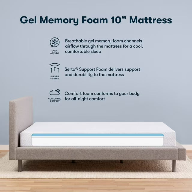 10" Medium Gel Memory Foam Mattress