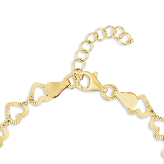 Cutout Heart Chain Bracelet in 18K Gold Vermeil