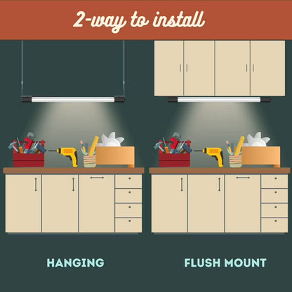 LED Shop Light 4FT. 40W Compact Slim Inline Switch