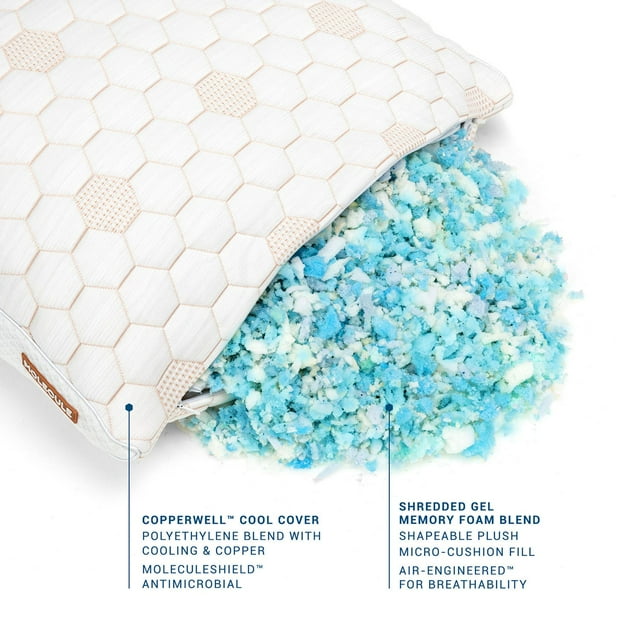 MOLECULE CopperWELL Gel Memory Foam Pillow, Assorted Sizes
