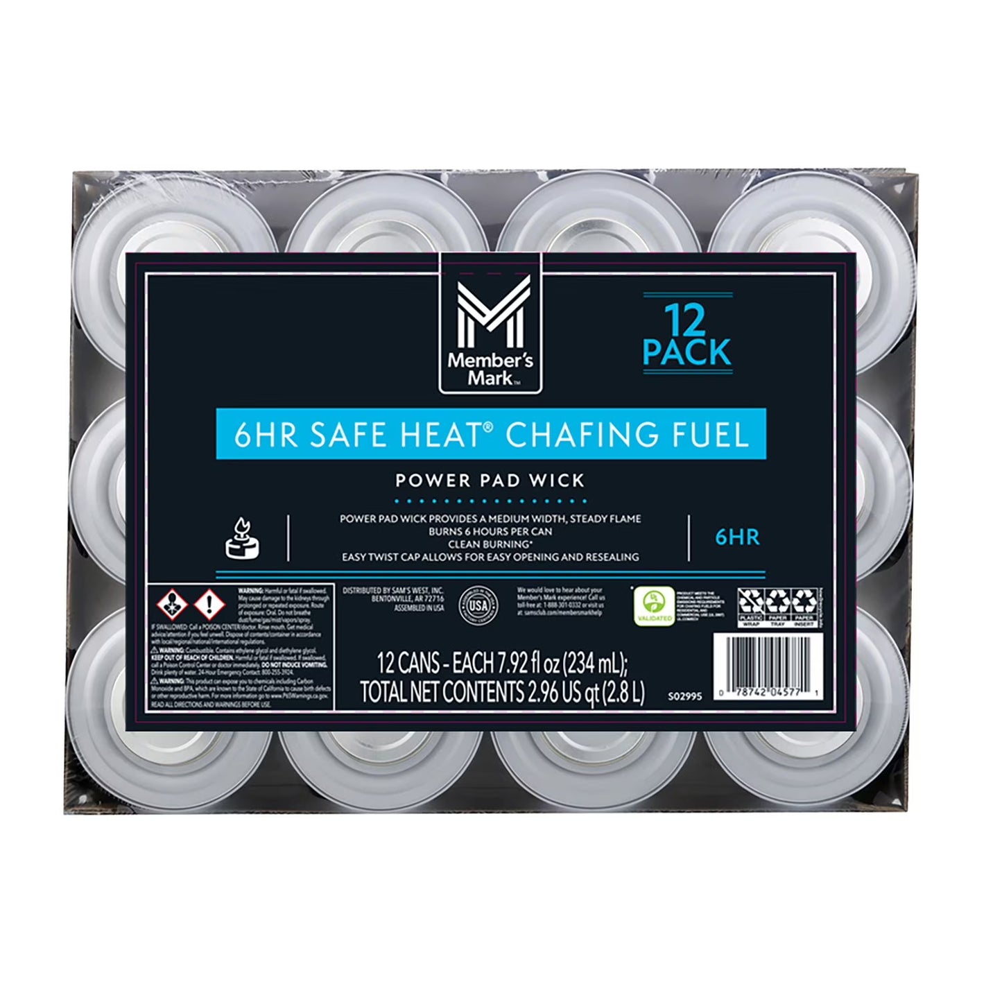 6-Hour Safe Heat Chafing Fuel with PowerPad, 12 ct.