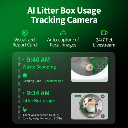 Purobot Max Pro AI-Powered Smart Litter Box with Visual Health Monitoring