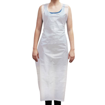 Disposable Waterproof Poly Aprons, White 100 ct.