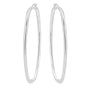 Oval Squared Hoop Earrings in Sterling Silver