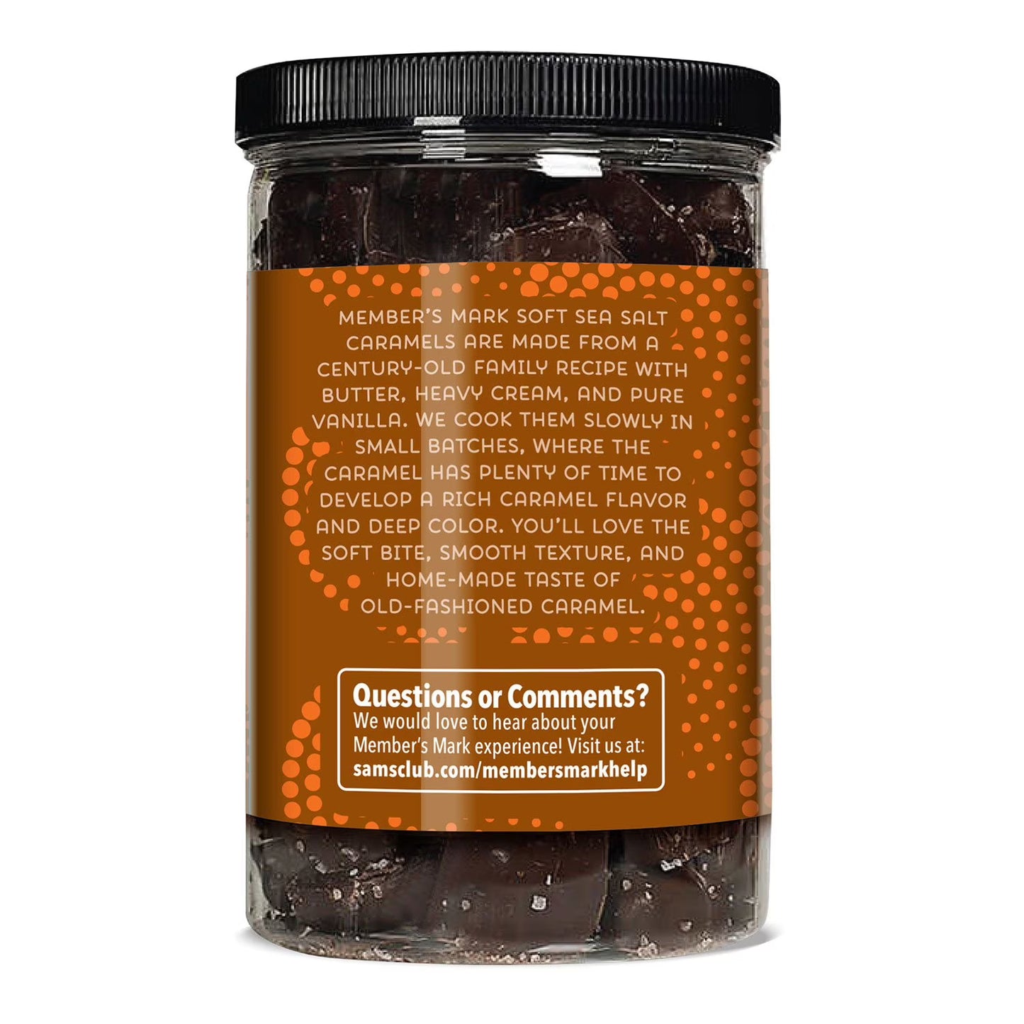 Dark Chocolate Soft Sea Salt Caramels, 36 oz.