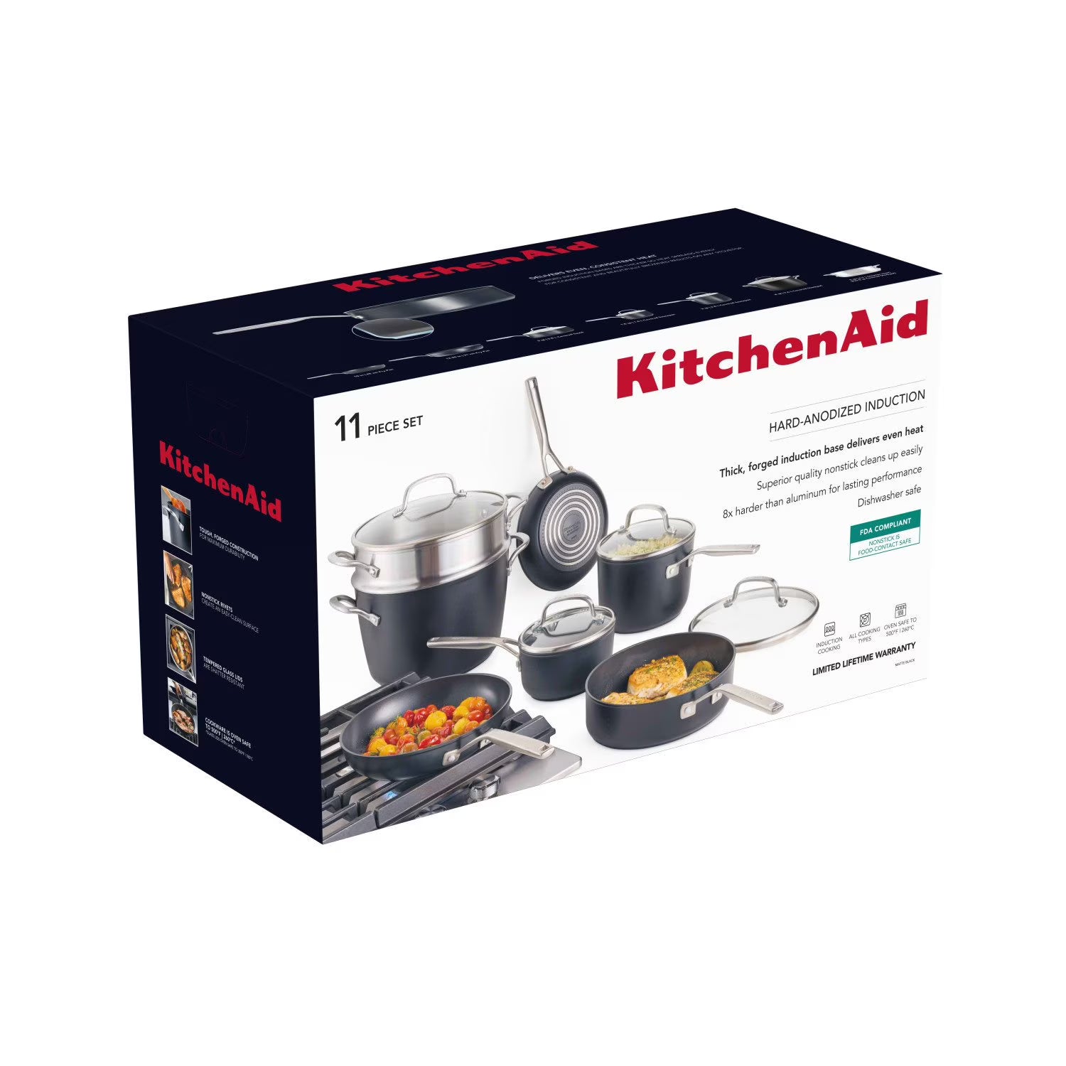 11-Piece Hard Anodized Induction Nonstick Cookware Set - Thumbnail 2