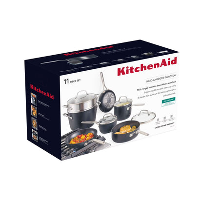 11- Piece Hard Anodized Induction Nonstick Cookware Set