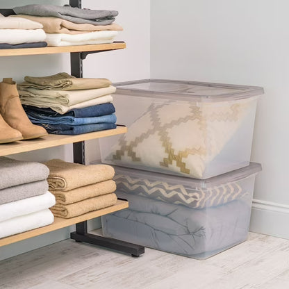 58-Quart Snap Top Plastic Storage Box