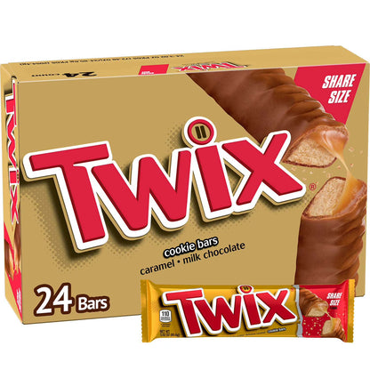 Twix Caramel Cookie Chocolate Candy Bars, 3.02 oz., 24 pk.