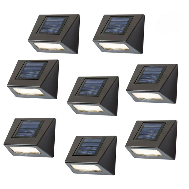 Solar Bronze Integrated LED Downcast Deck Lights, 8-Pack