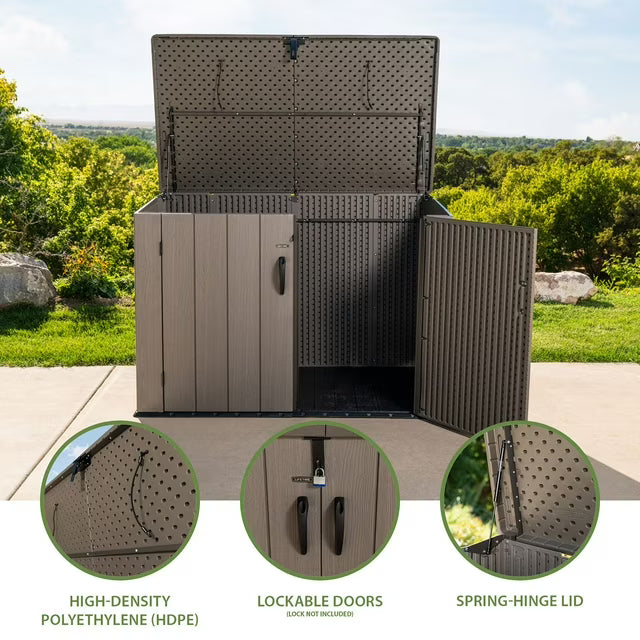 75 cu. ft. Horizontal Storage Shed, Light Brown