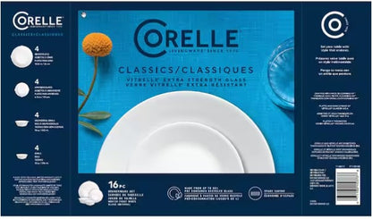 16-Piece Dinnerware Set (Service for 4) in White