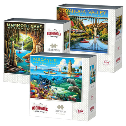 Boardwalk Assorted Jigsaw Puzzles, 3-pack