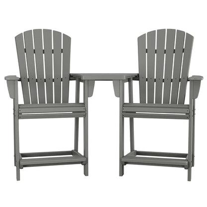 Polywood Portside 3-piece Shellback Counter Chair Set with Connecting Table