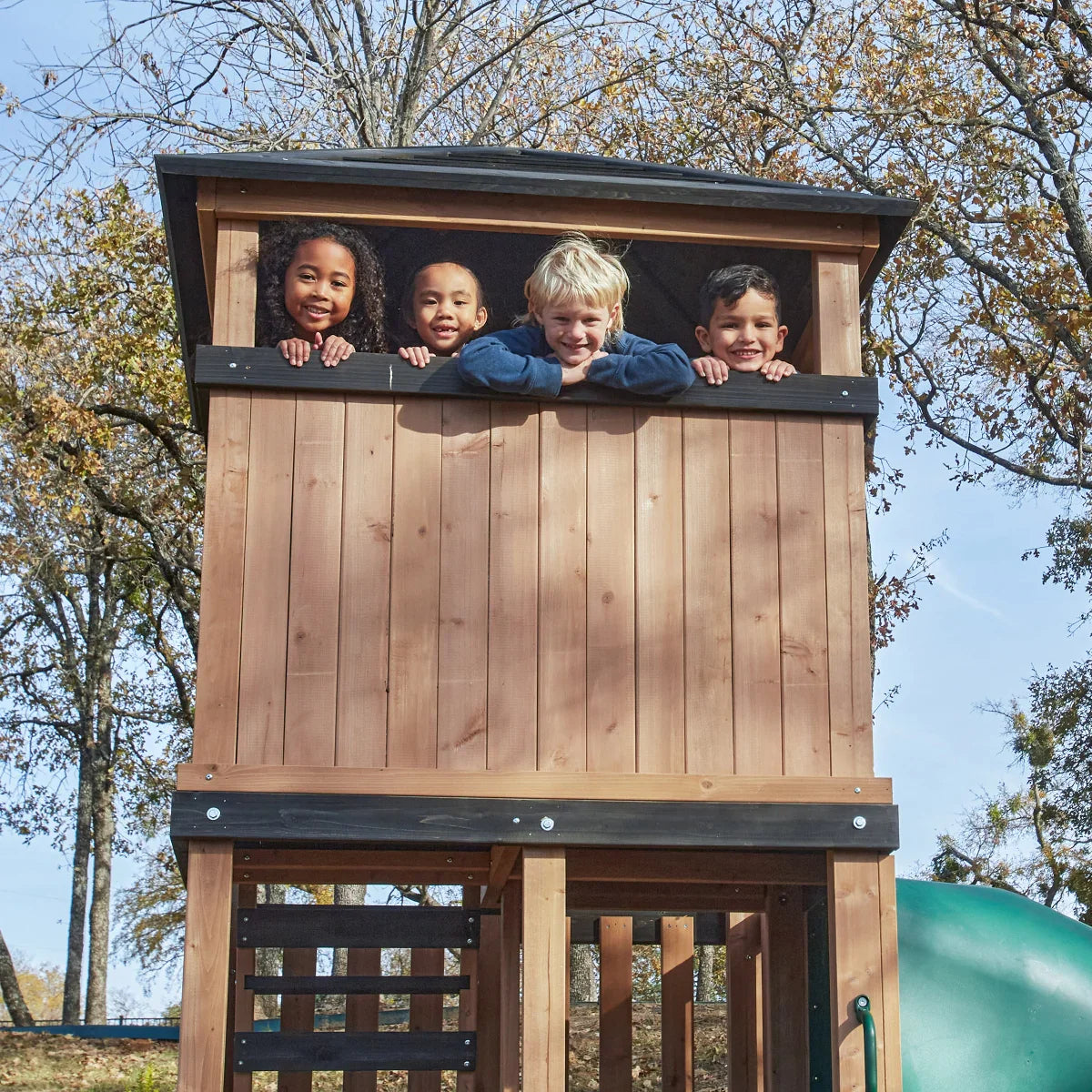 KidKraft Panorama Tower Outdoor Playhouse with Slide