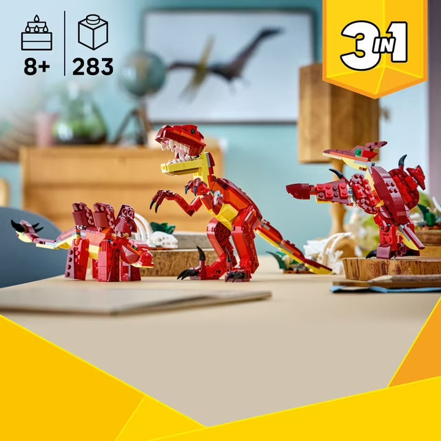 LEGO Creator 3 in 1 Fierce Dinosaur Kids Toy, 283 pc.