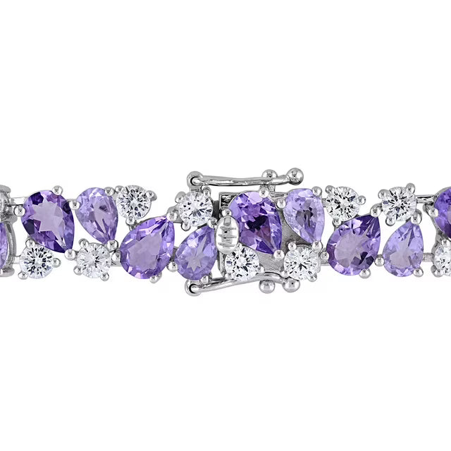Multi-Gemstone Tennis Bracelet in Sterling Silver