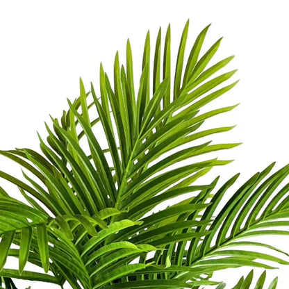 Faux 48" Palm in Black Ribbed Metal Planter