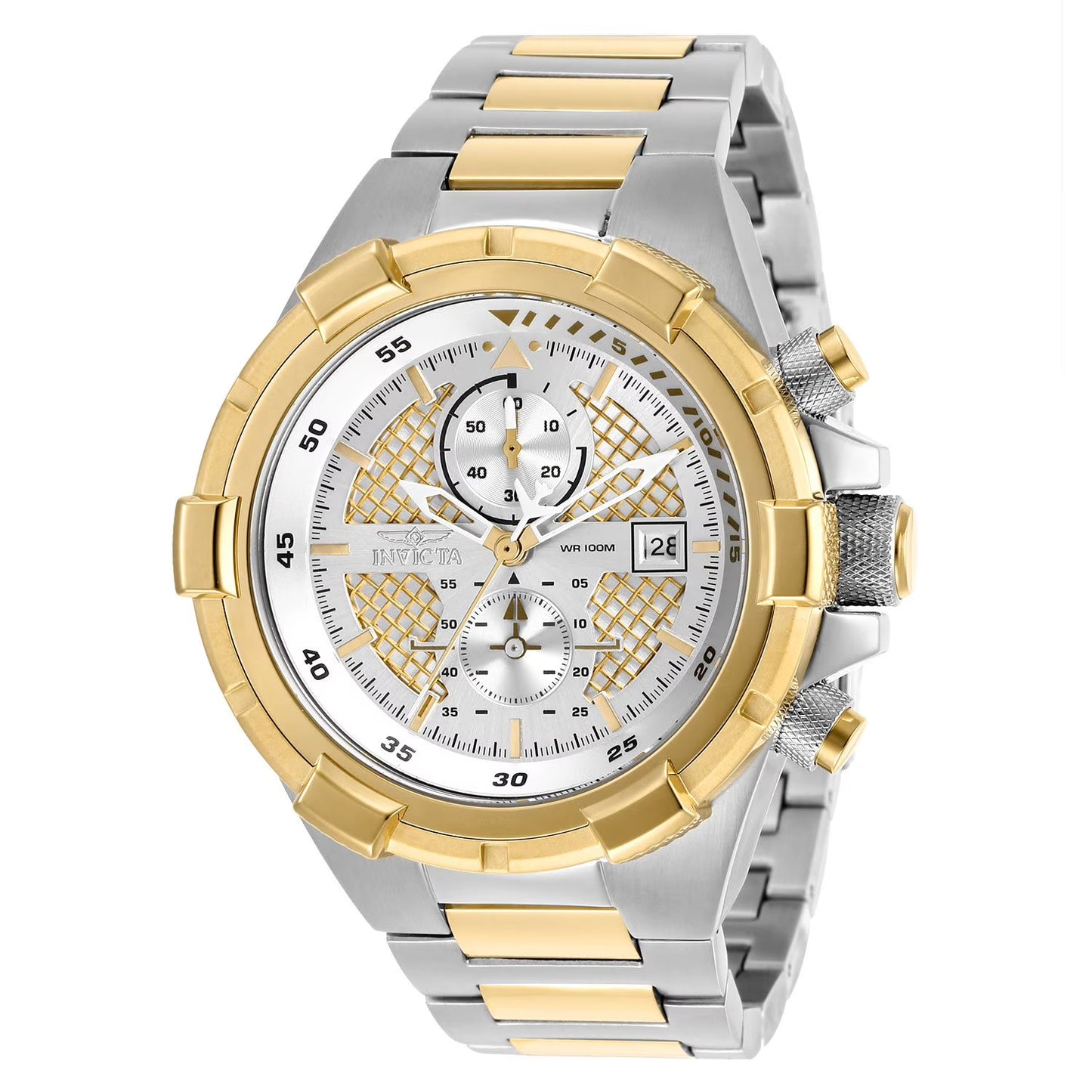 Men's Aviator 50.5mm Two Tone Stainless Steel Watch
