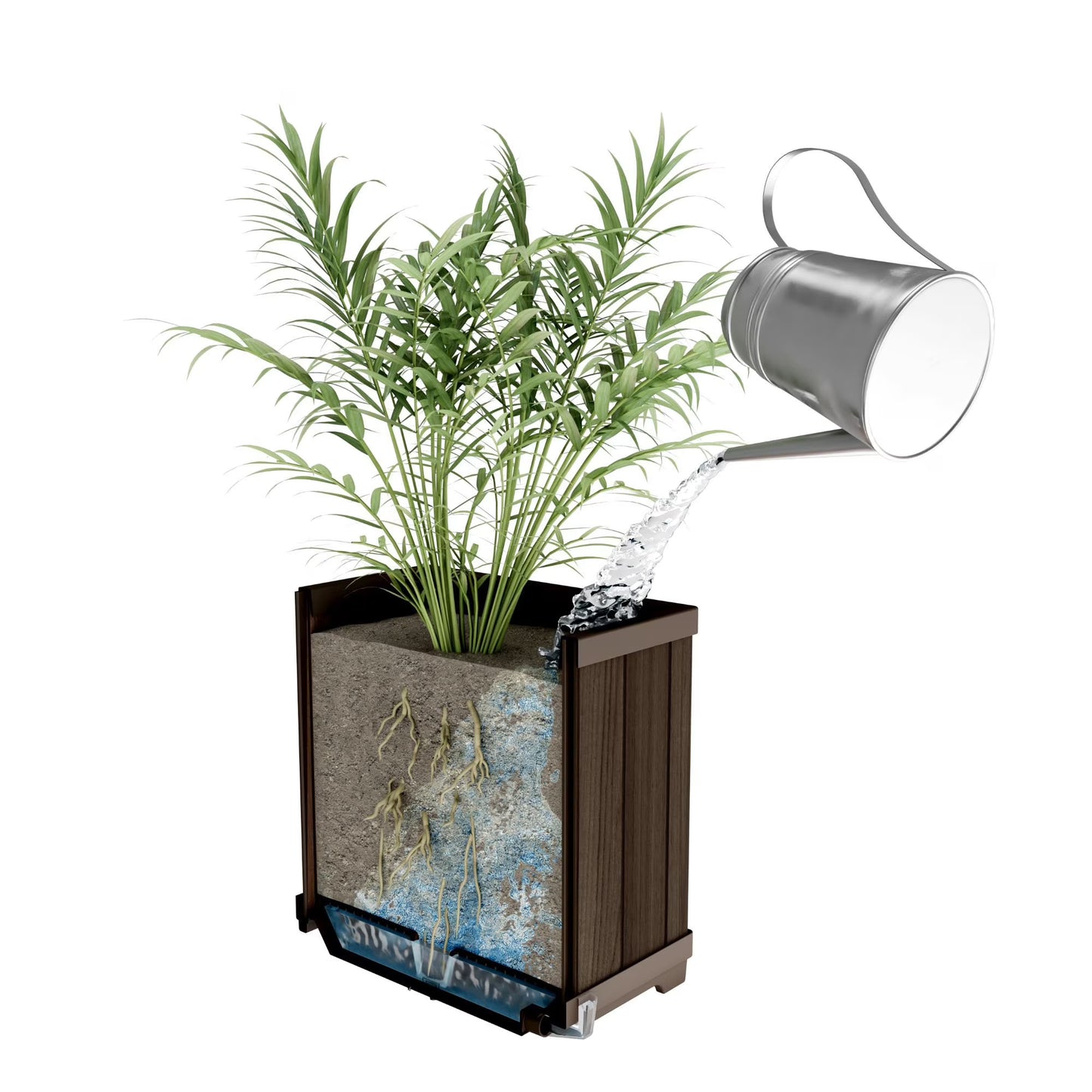 30" Resin Rectangle Tall Planter