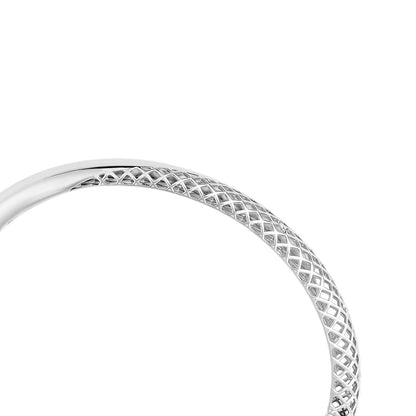 Hoop Earring and Bangle Bracelet Set in Sterling Silver