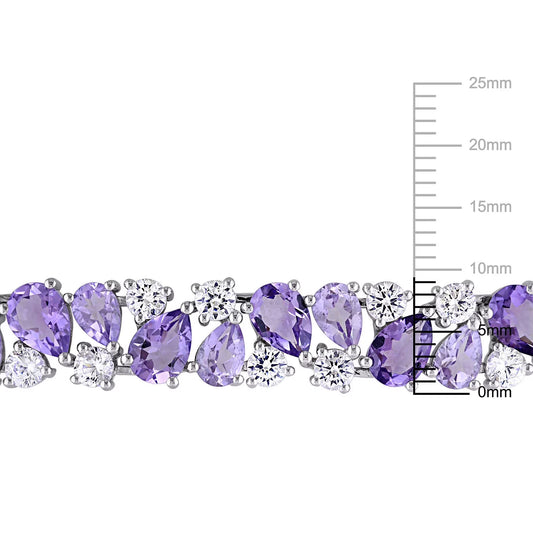 Multi-Gemstone Tennis Bracelet in Sterling Silver