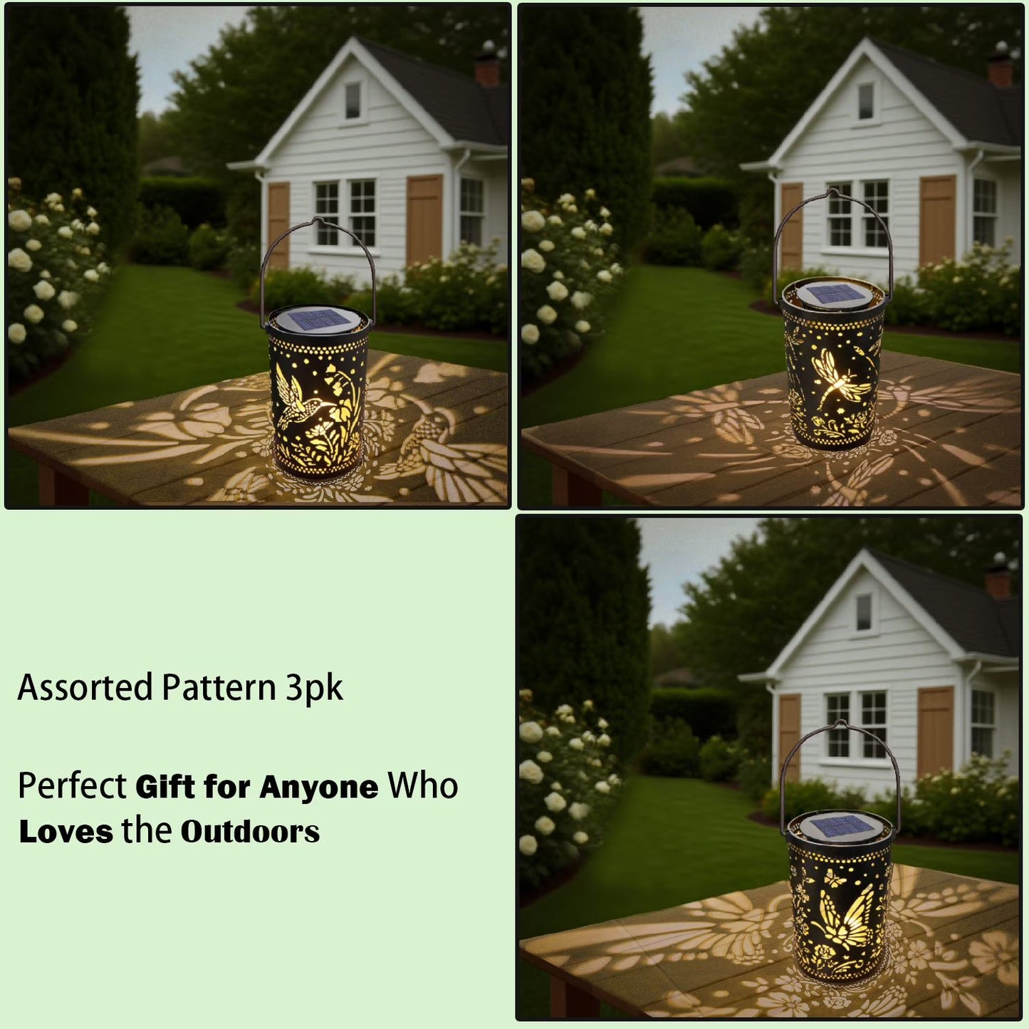 Forest Trio Solar Lanterns, 3-Pack