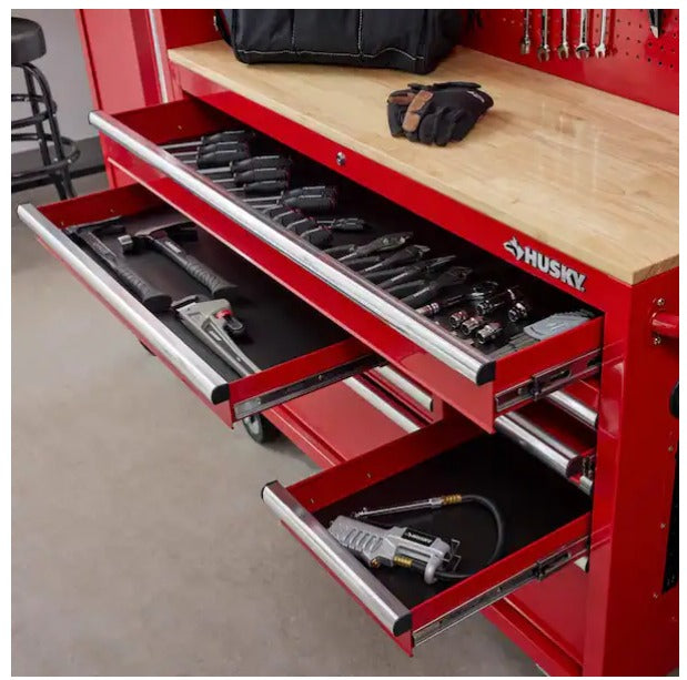 52 in. W x 20 in. D Standard Duty Black Mobile Workbench Cabinet