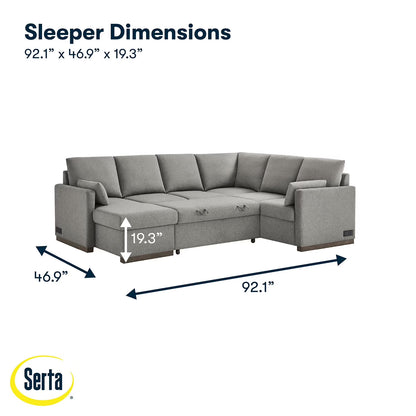Serta Ellington Sectional Sleeper Sofa