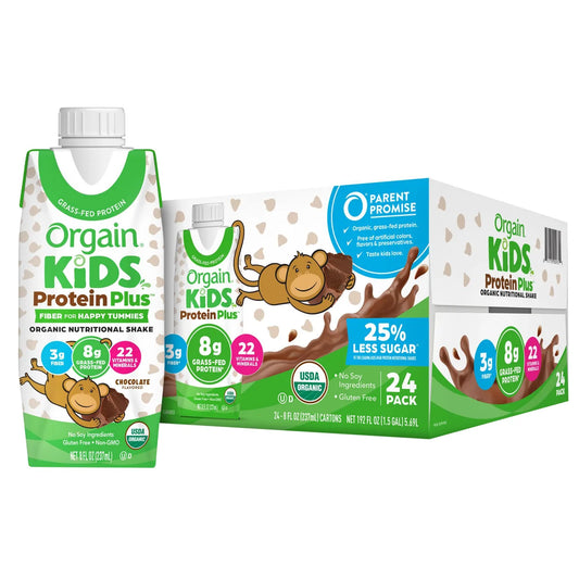 Organic Kids Nutritional Protein Shake, Chocolate, 8 fl oz, 24-pack